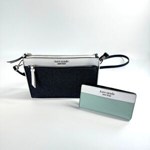 Kate Spade Purse Y2K Classic Handbag Cameron Denim Color Block Crossbody Wallet